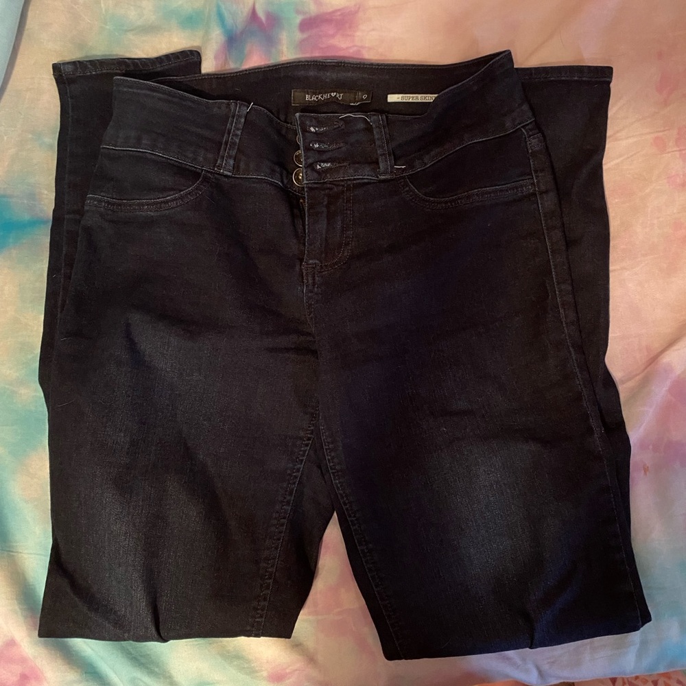 Dark high(et) waisted super skinny jeans